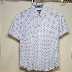 Buttercloth | Light Blue Polka Dot Shirt | L